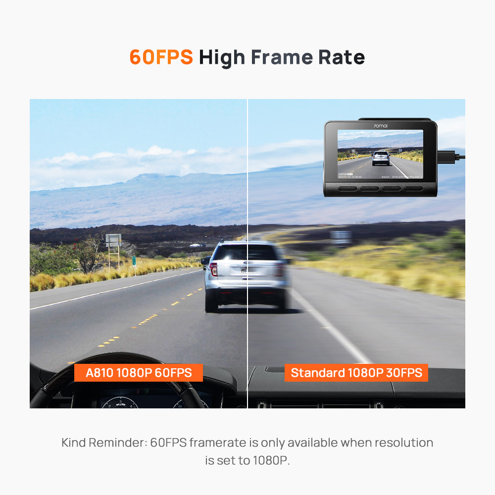 70mai Dash Cam A810 Set 4G Live Control Front 4K 2160P Rear HDR 1080P Fov150 Dashcam Mobil