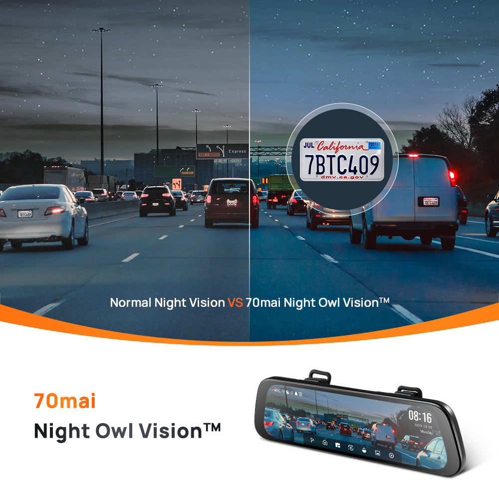 70mai Dash Cam S500 Set 9.35" Full-Laminated Touch Screen 3K Resolution Fov 138 SONY STARVIS 2 Dashcam Mobil Depan dan Belakang