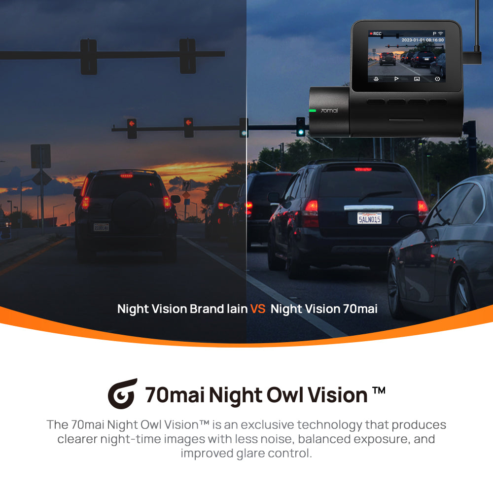 70mai Dash Cam A200 Set Dual-Channel 1080P HDR Fov 130 70mai Night Owl Vision Dashcam Mobil