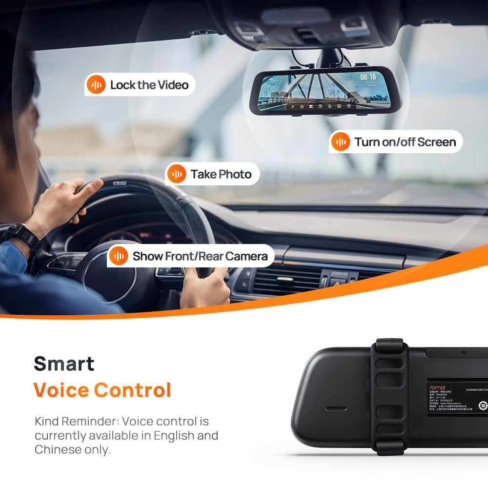 70mai Dash Cam S500 Set 9.35" Full-Laminated Touch Screen 3K Resolution Fov 138 SONY STARVIS 2 Dashcam Mobil Depan dan Belakang