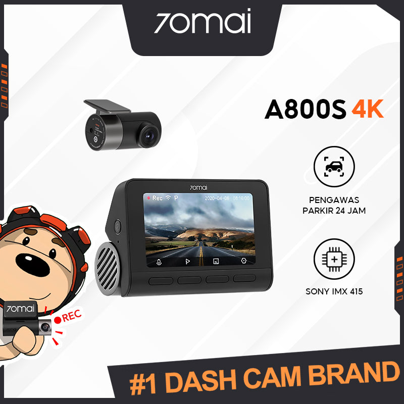 70mai Dash Cam A800S Set Front 2160P Rear 1080P FOV 140 GPS Night Vision ADAS Dashcam Mobil