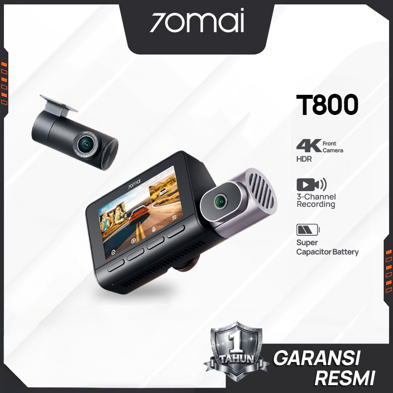 70mai Dash Cam 4K T800 Set Three Channel Kamera Sony STARVIS 2 Supercapacitor