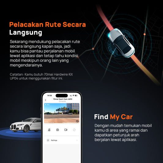 70mai Dash Cam X800 4K Omni Set (Front +Rear Camera) 4G Live Control FOV 360 Supercapacitor Sony Starvis2 HDR Dual-Channel Supported