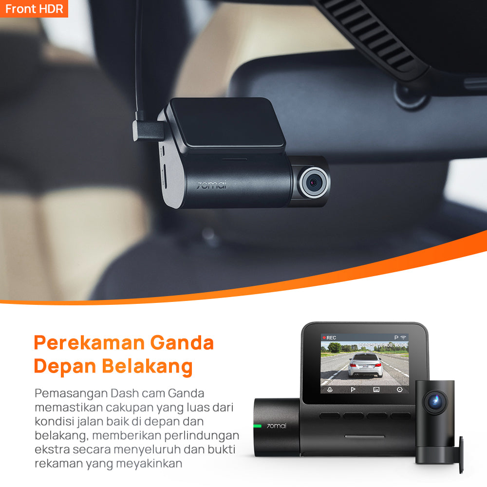 70mai Dash Cam A200 Set Dual-Channel 1080P HDR Fov 130 70mai Night Owl Vision Dashcam Mobil