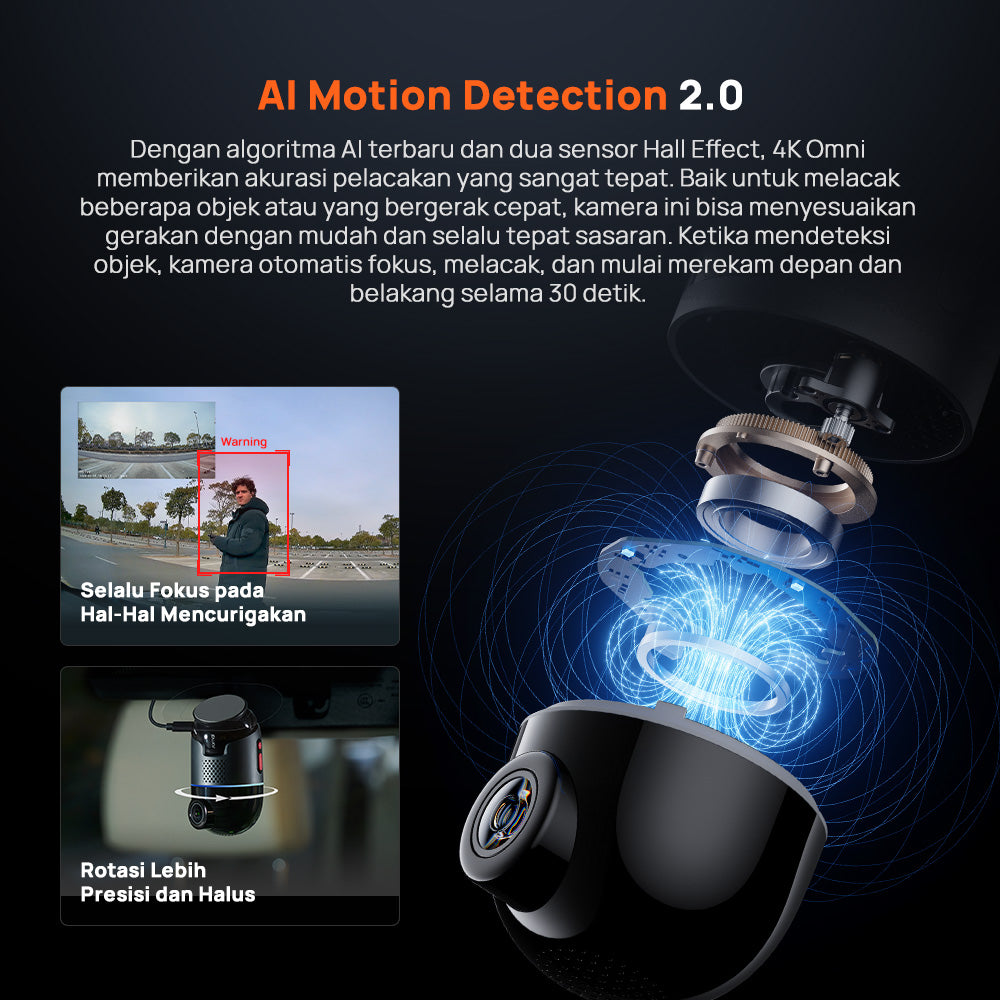 70mai Dash Cam X800 4K Omni Set (Front +Rear Camera) 4G Live Control FOV 360  Supercapacitor Sony Starvis2 HDR Dual-Channel Supported