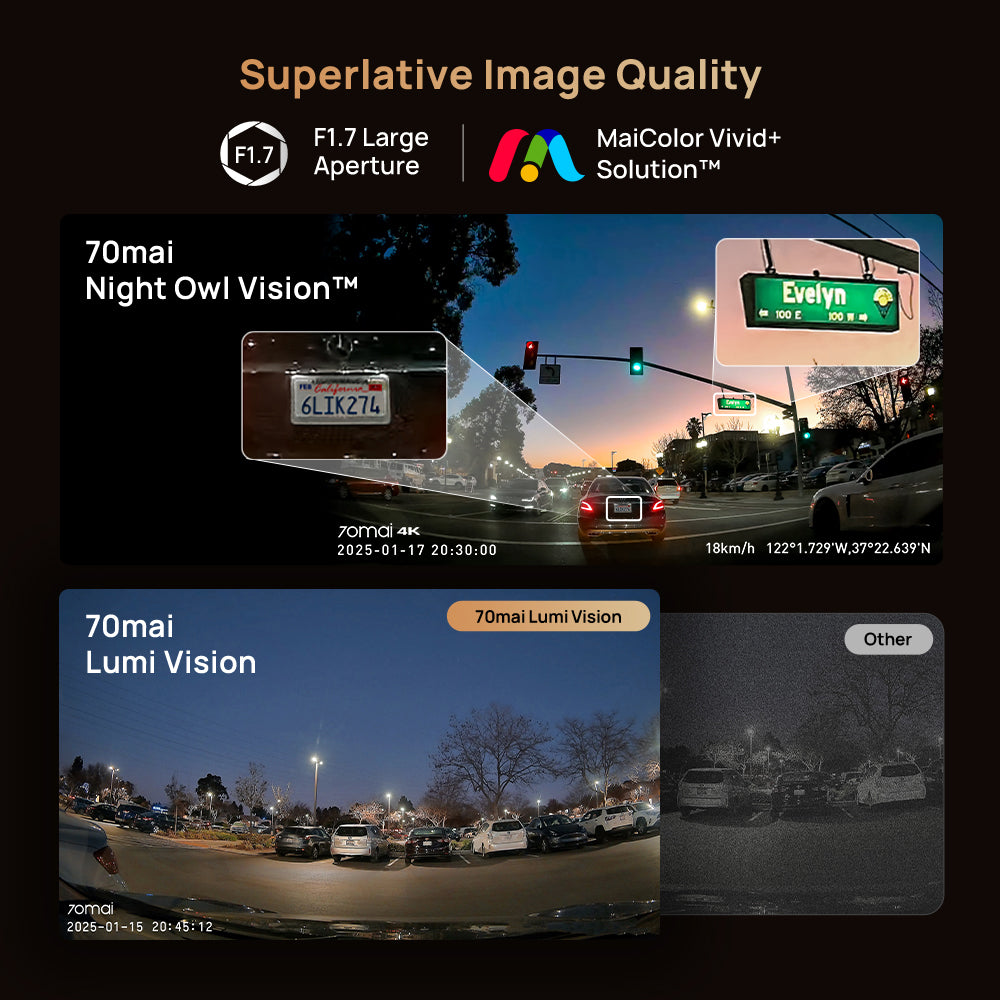 70mai Dash Cam 4K T800 Set Three Channel Kamera Depan Kabin Belakang Sony STARVIS 2 Night Vision GPS WiFi Parkir 24 Jam Anti Maling Supercapacitor Dashcam Mobil