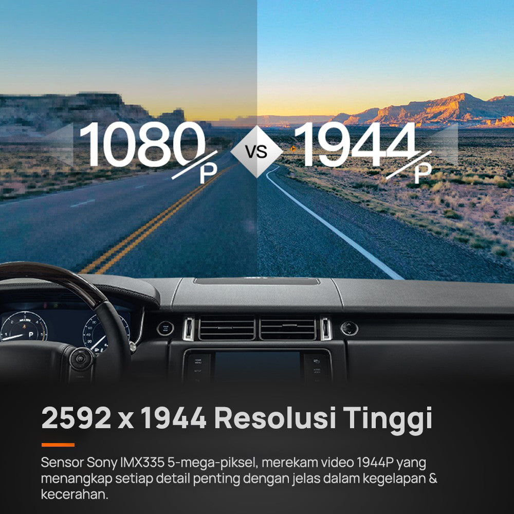 70mai Dash Cam Pro Plus A500s Set 1944P GPS ADAS(Front +Rear Camera) Dashcam Mobil