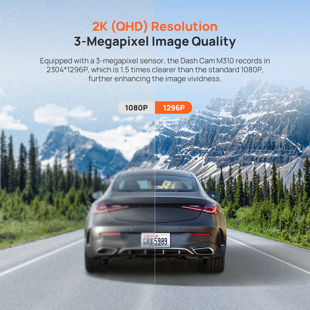 70mai Dash Cam M310 2K QHD FOV 130 Voice Control Pengawasan Parkir 24 Jam Dashcam Mobil