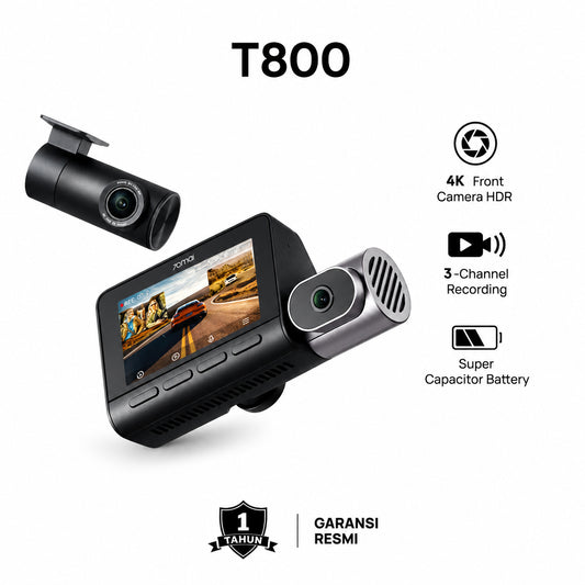 70mai Dash Cam 4K T800 Set Three Channel Kamera Sony STARVIS 2 Supercapacitor